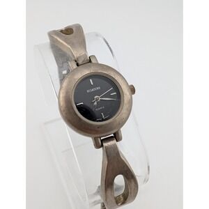 Rumours Watch Women 24mm Case Black Dial Silver 7" Band- New Battery